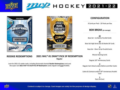 2021 - 22 Upper Deck MVP Hockey Hobby Box at King Card Canada