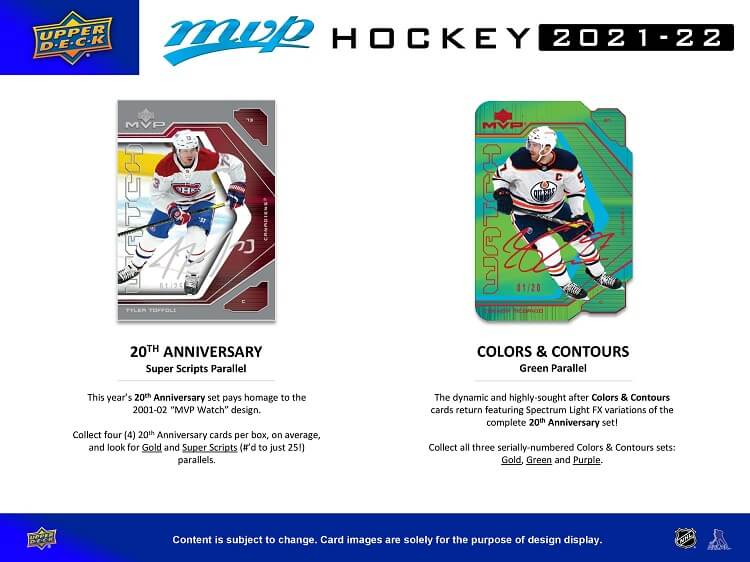 2021 - 22 Upper Deck MVP Hockey Hobby Box at King Card Canada