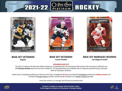2021 - 22 Upper Deck O - Pee - Chee Platinum Hockey Hobby Box 053334983365 at King Card Canada