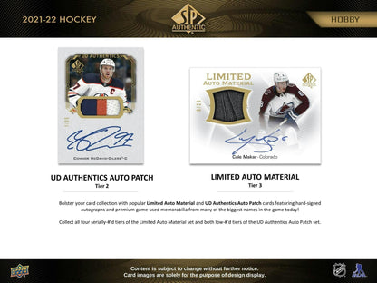 2021 - 22 Upper Deck SP Authentic Hockey Hobby Box 053334984218 at King Card Canada