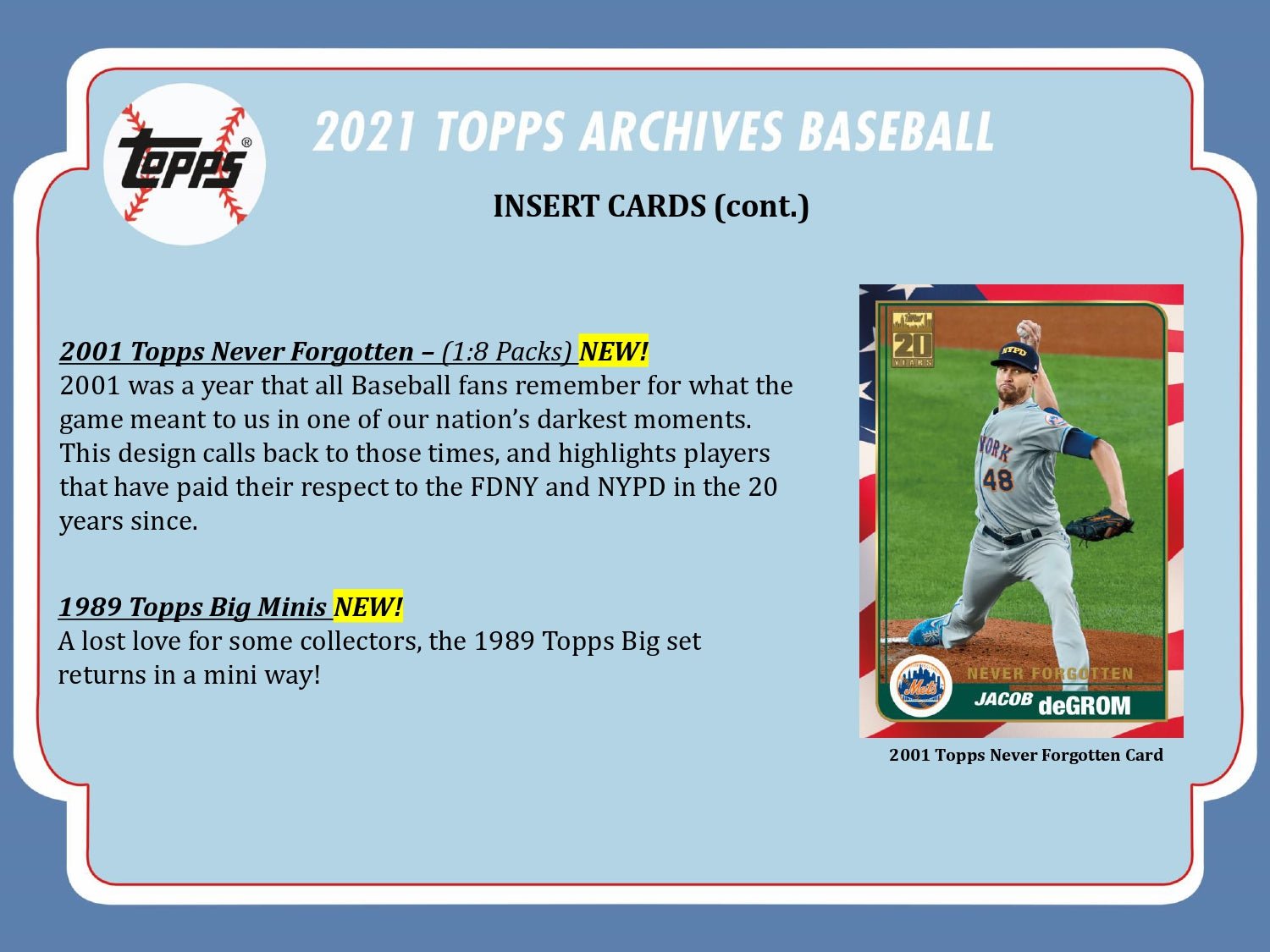 2021 Topps Archives Baseball Hobby Box 887521102013 at King Card Canada