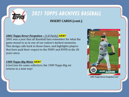 2021 Topps Archives Baseball Hobby Box 887521102013 at King Card Canada