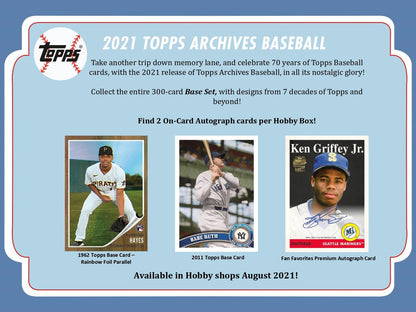 2021 Topps Archives Baseball Hobby Box 887521102013 at King Card Canada
