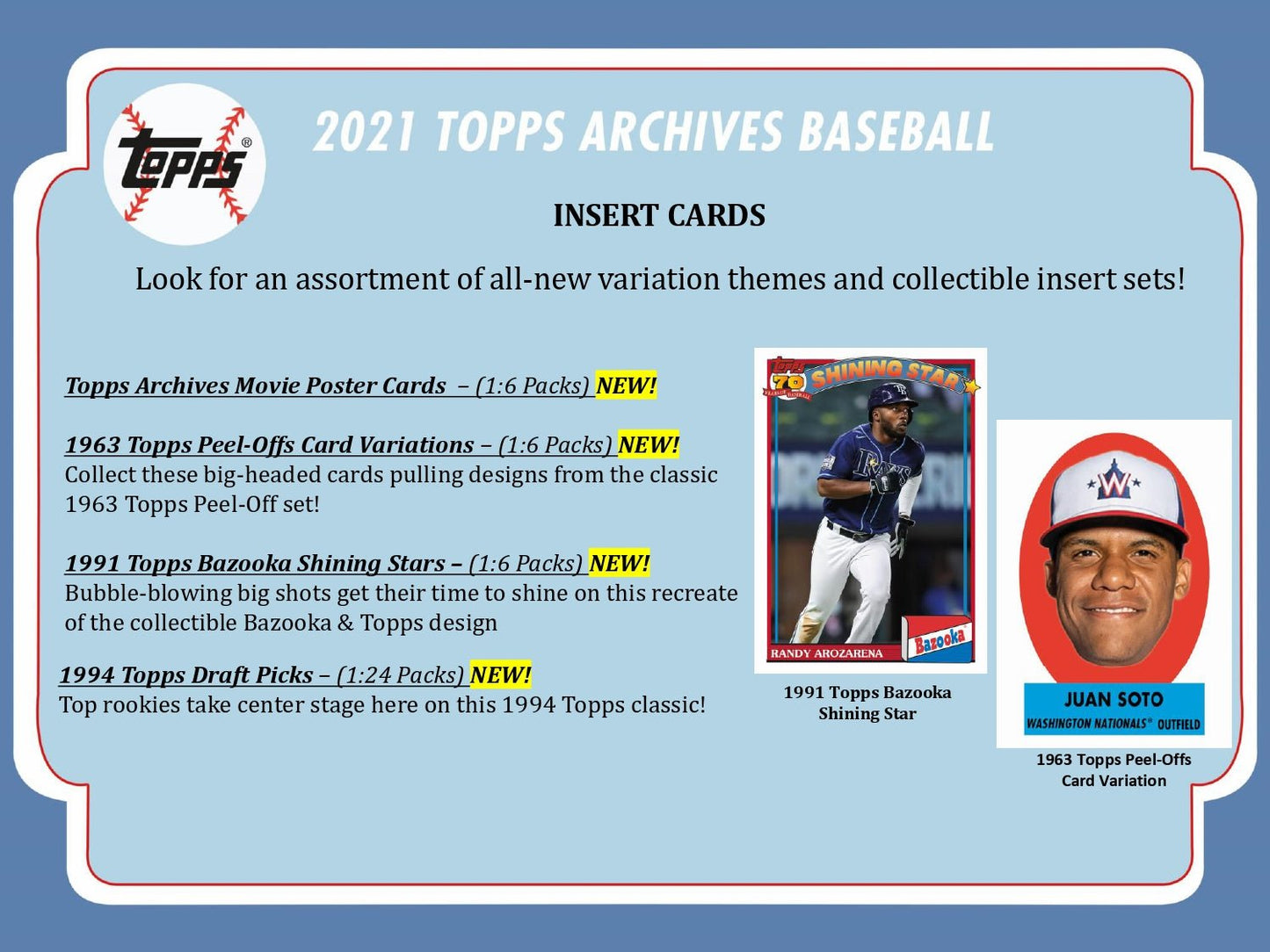 2021 Topps Archives Baseball Hobby Box 887521102013 at King Card Canada