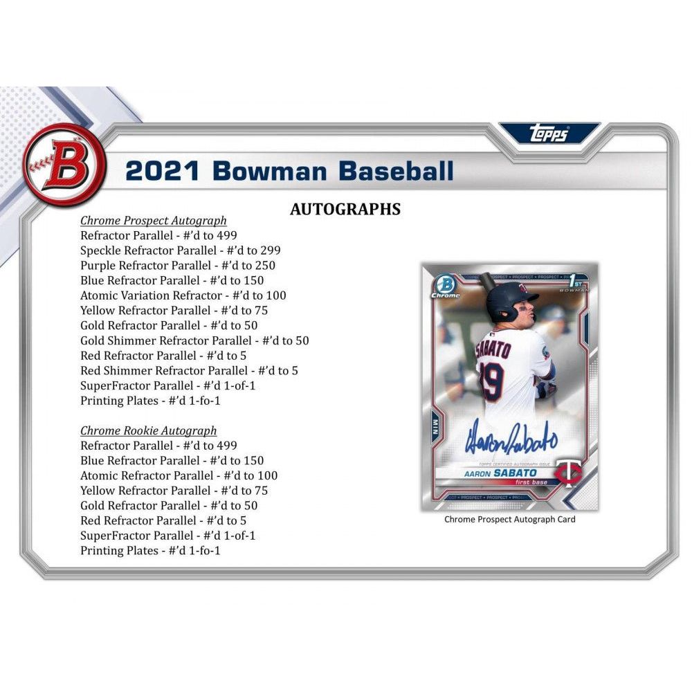 2021 Topps Bowman Baseball Hobby HTA Jumbo Box 887521097524 at King Card Canada
