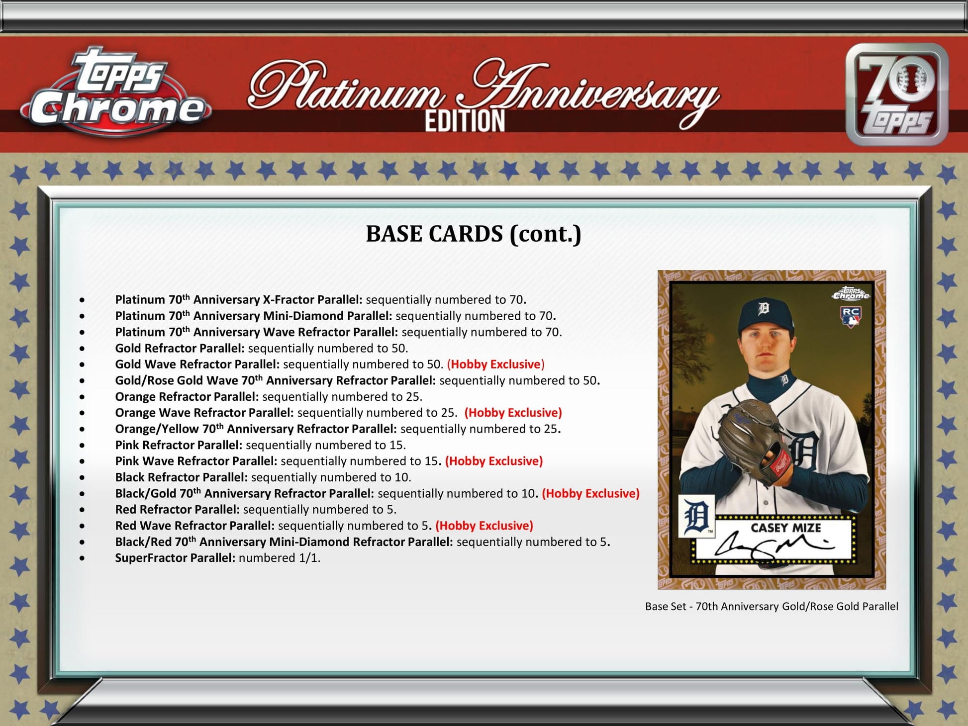 2021 Topps Chrome Platinum Anniversary Baseball Hobby Lite Box 887521104901 at King Card Canada