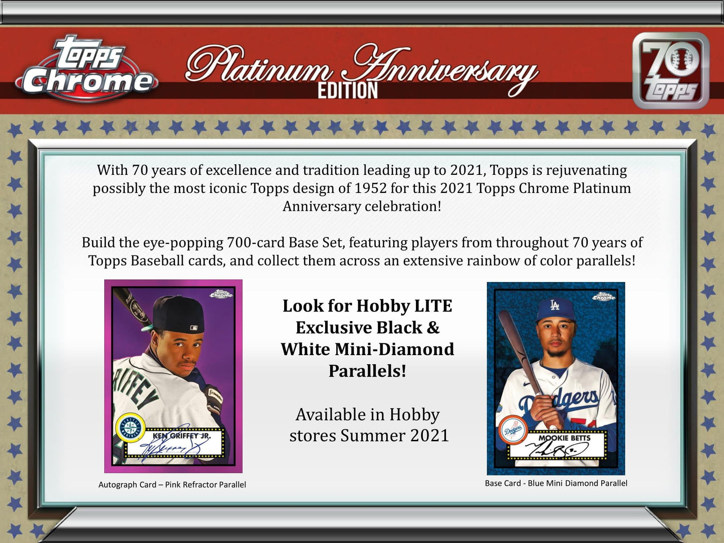 2021 Topps Chrome Platinum Anniversary Baseball Hobby Lite Box 887521104901 at King Card Canada