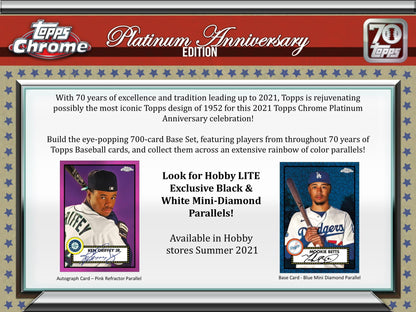 2021 Topps Chrome Platinum Anniversary Baseball Hobby Lite Box 887521104901 at King Card Canada