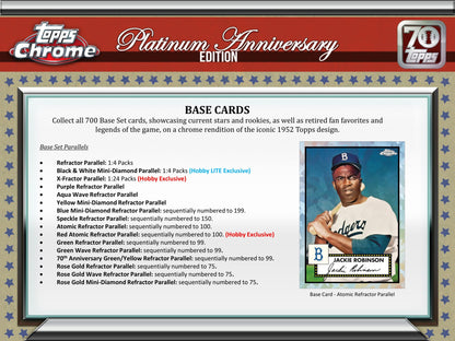 2021 Topps Chrome Platinum Anniversary Baseball Hobby Lite Box 887521104901 at King Card Canada