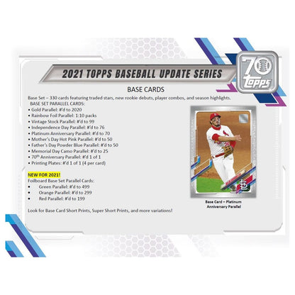 2021 Topps Update Series Baseball Retail Box 887521103775 at King Card Canada