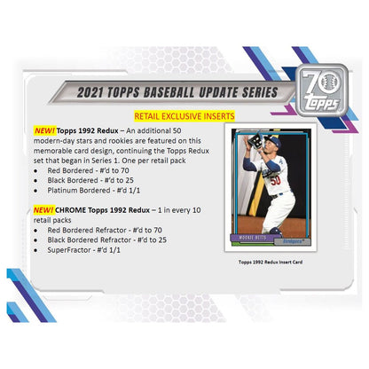 2021 Topps Update Series Baseball Retail Pack 887521103768 at King Card Canada