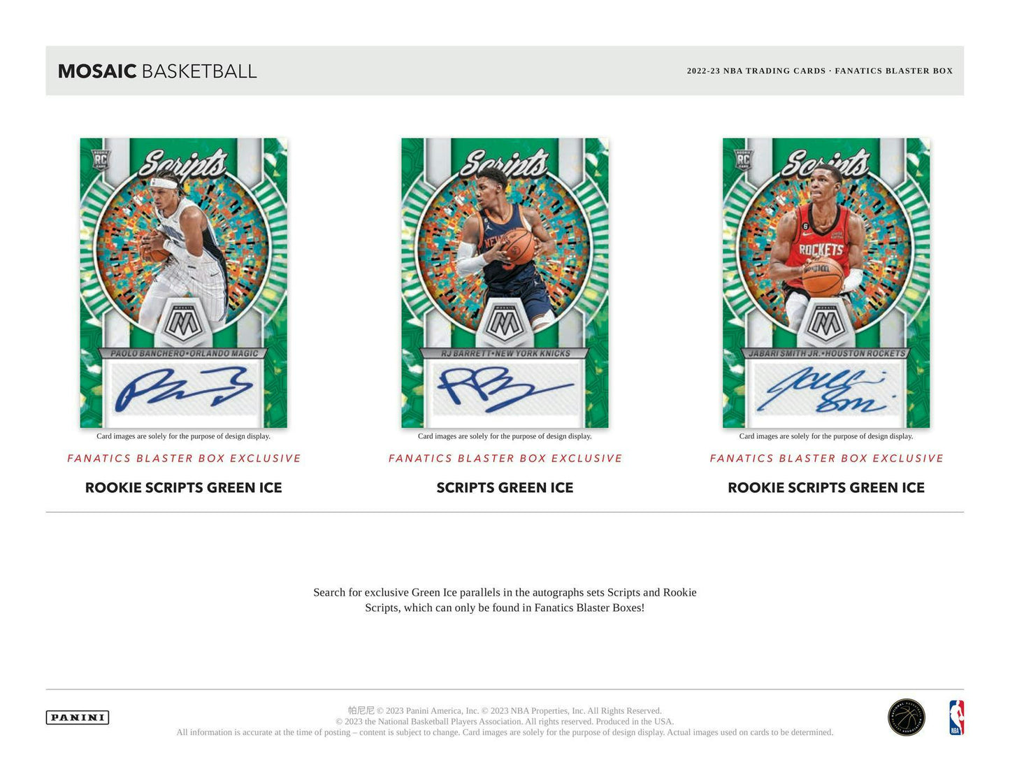 2022 - 23 Panini Mosaic Basketball Blaster Box 746134147227 - King Card Canada