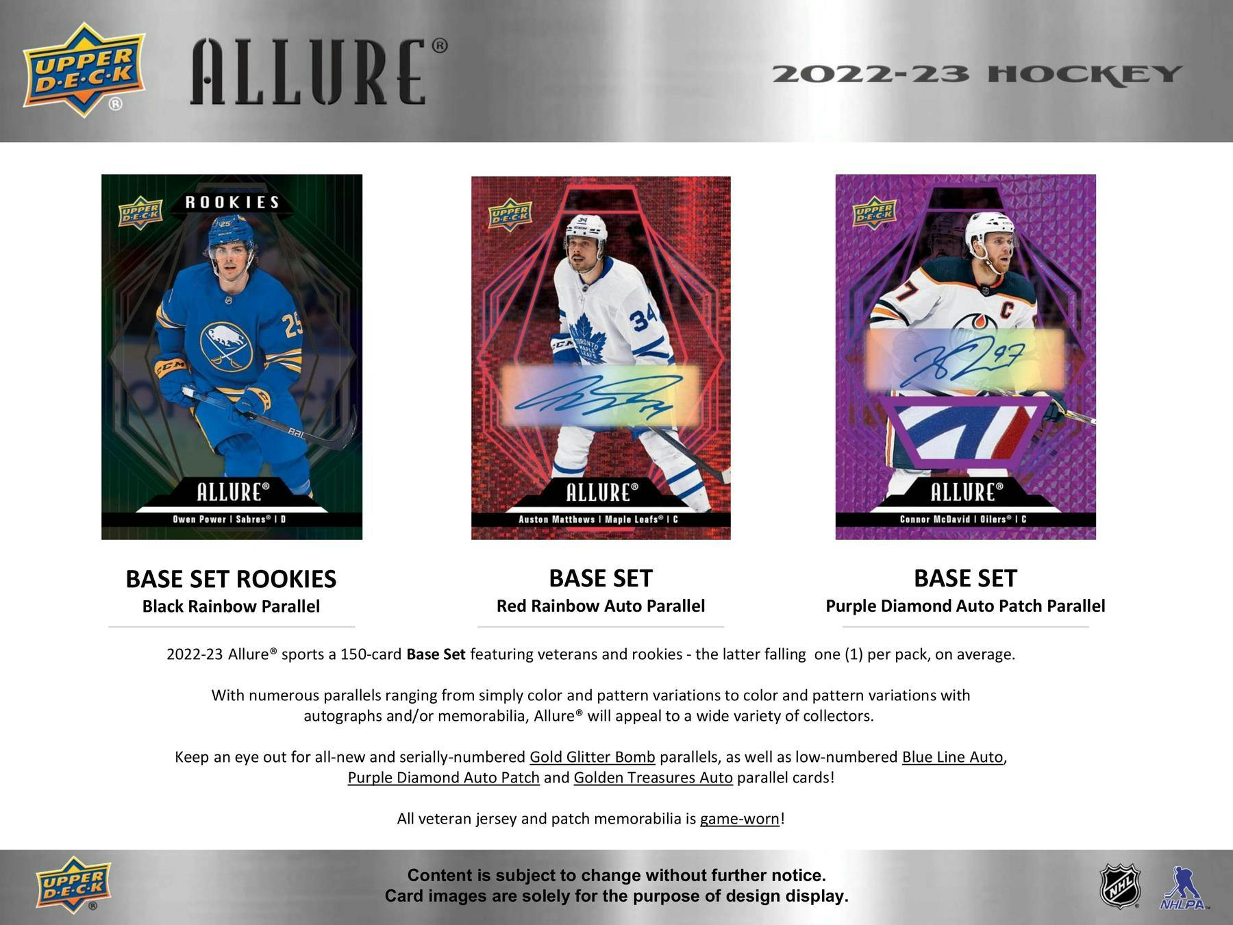 2022 - 23 Upper Deck Allure Hockey Hobby Box 053334104548 at King Card Canada