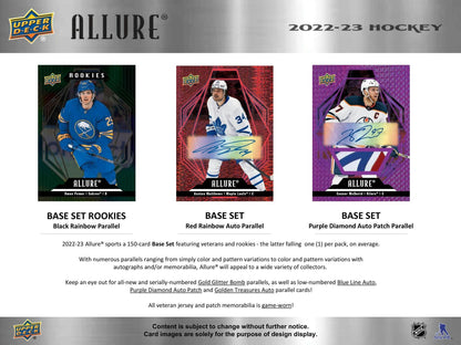 2022 - 23 Upper Deck Allure Hockey Hobby Box 053334104548 at King Card Canada