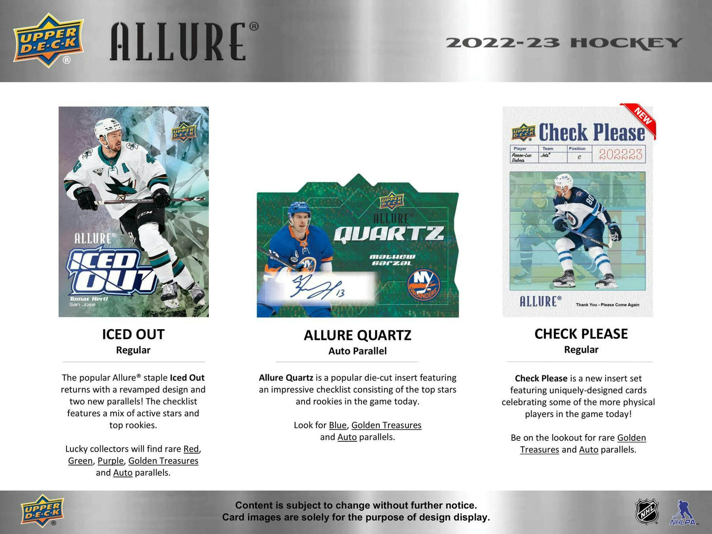 2022 - 23 Upper Deck Allure Hockey Hobby Box 053334104548 at King Card Canada