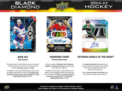 2022 - 23 Upper Deck Black Diamond Hockey Hobby Box 053334104777 at King Card Canada