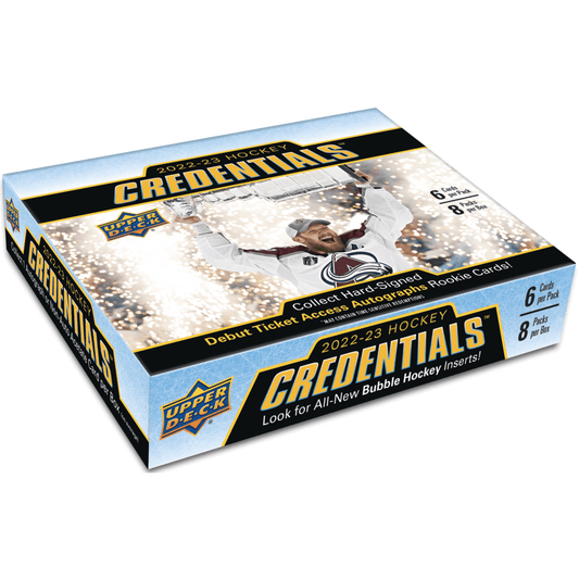 2022 - 23 Upper Deck Credentials Hockey Hobby Box 053334140324 at King Card Canada