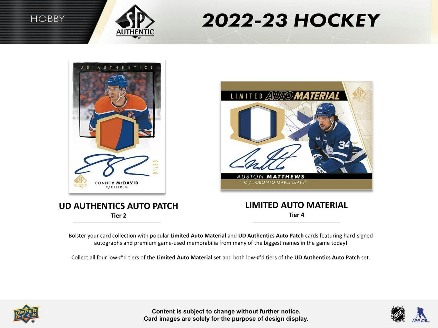 2022 - 23 Upper Deck SP Authentic Hockey Hobby Box 053334121750 at King Card Canada