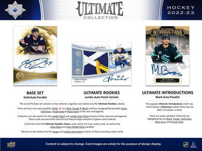 2022 - 23 Upper Deck Ultimate Collection Hockey Hobby Box 053334140232 at King Card Canada