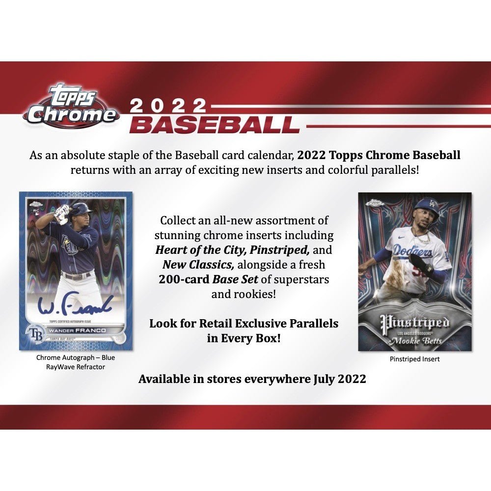 2022 Topps Chrome Baseball Blaster Value Box 887521109616 at King Card Canada