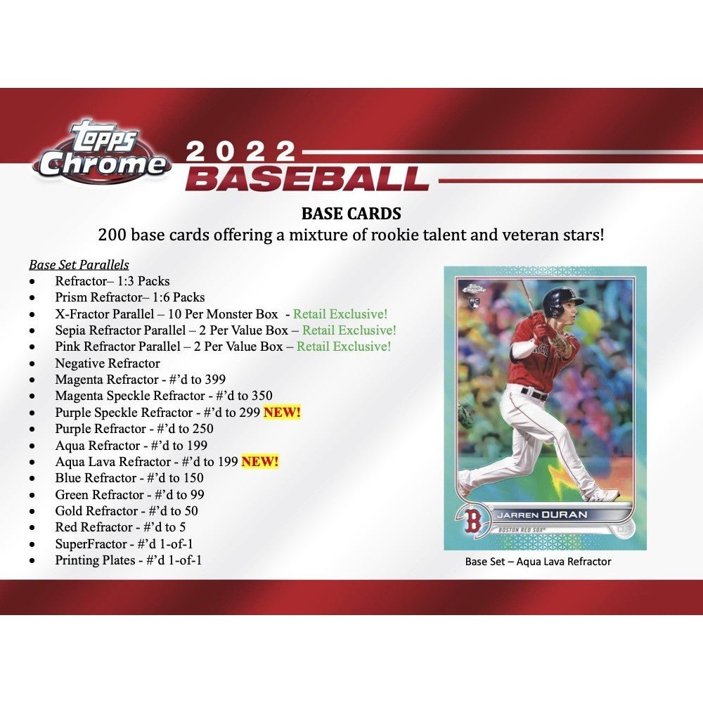 2022 Topps Chrome Baseball Blaster Value Box 887521109616 at King Card Canada