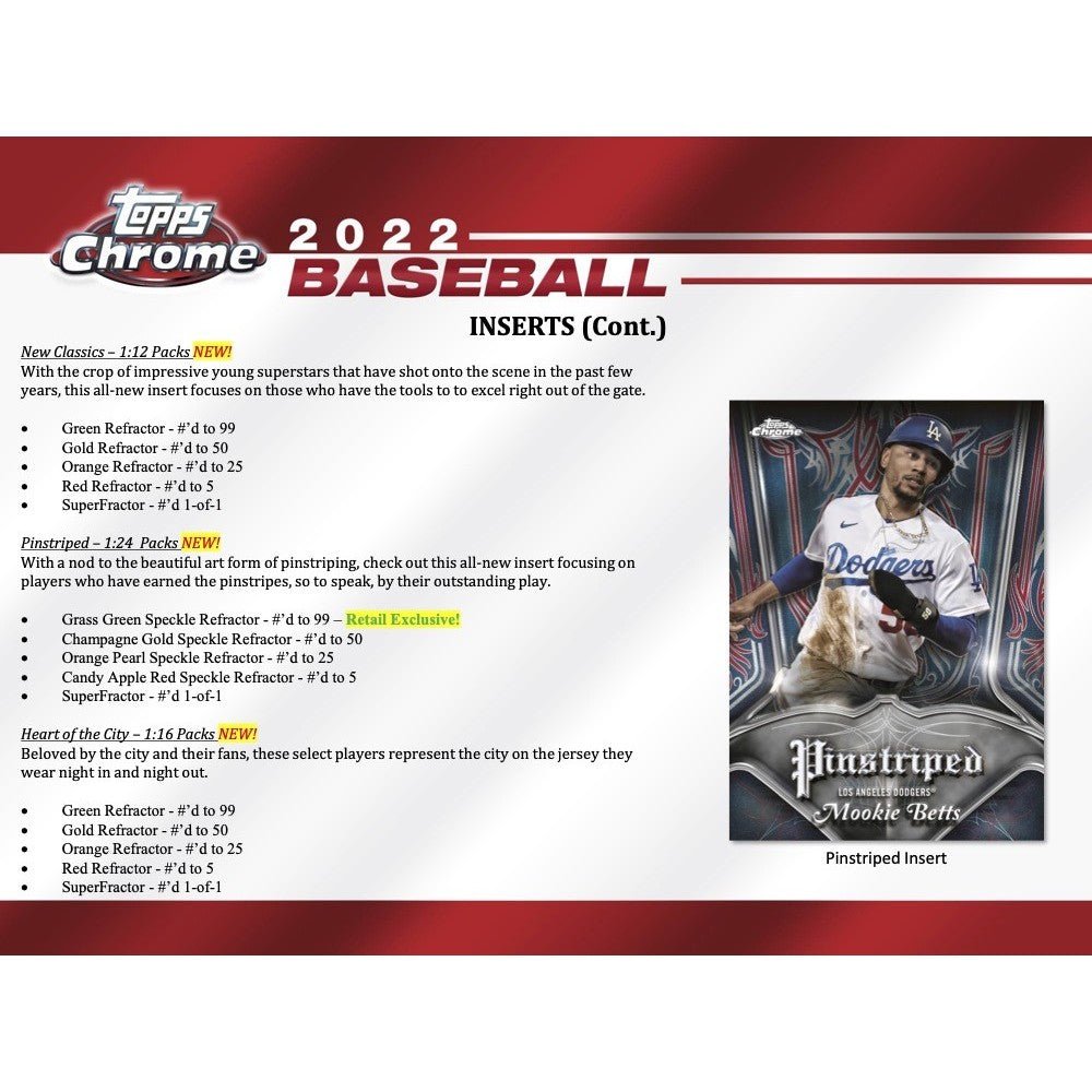 2022 Topps Chrome Baseball Blaster Value Box 887521109616 at King Card Canada