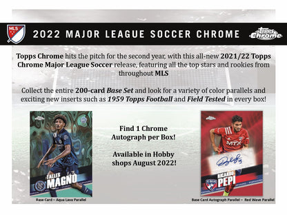 2022 Topps Chrome MLS Soccer Hobby Box 887521112388 at King Card Canada