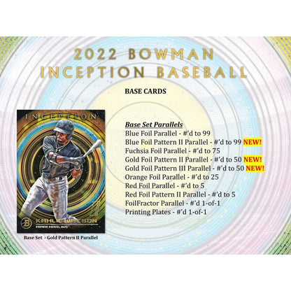 2022 Topps Bowman Inception Baseball Hobby Box - King Card Canada