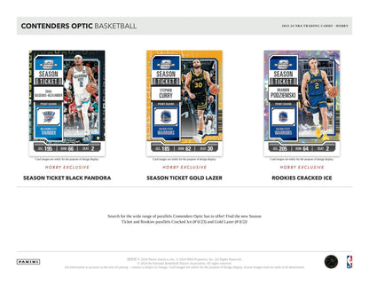 2023 - 24 Panini Contenders Optic Basketball Hobby Box 746134161889 at King Card Canada