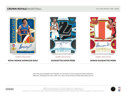 2023-24 Panini Crown Royale Basketball Hobby Box 746134157271 - King Card Canada
