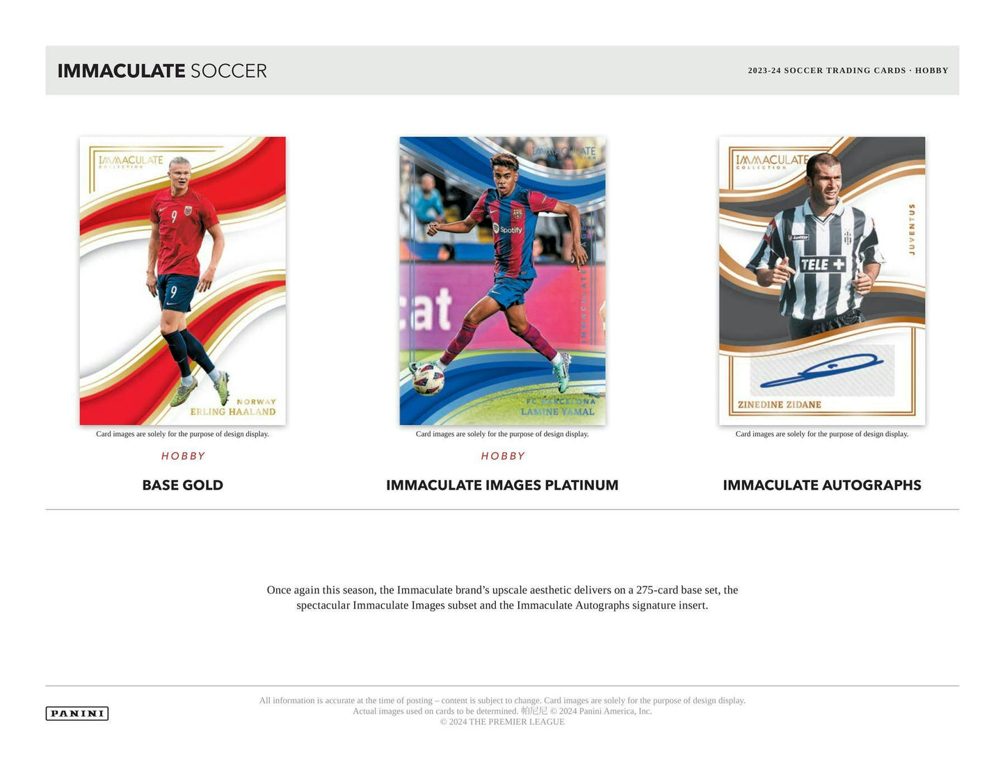 2023 - 24 Panini Immaculate Soccer Hobby Box 746134162015 at King Card Canada