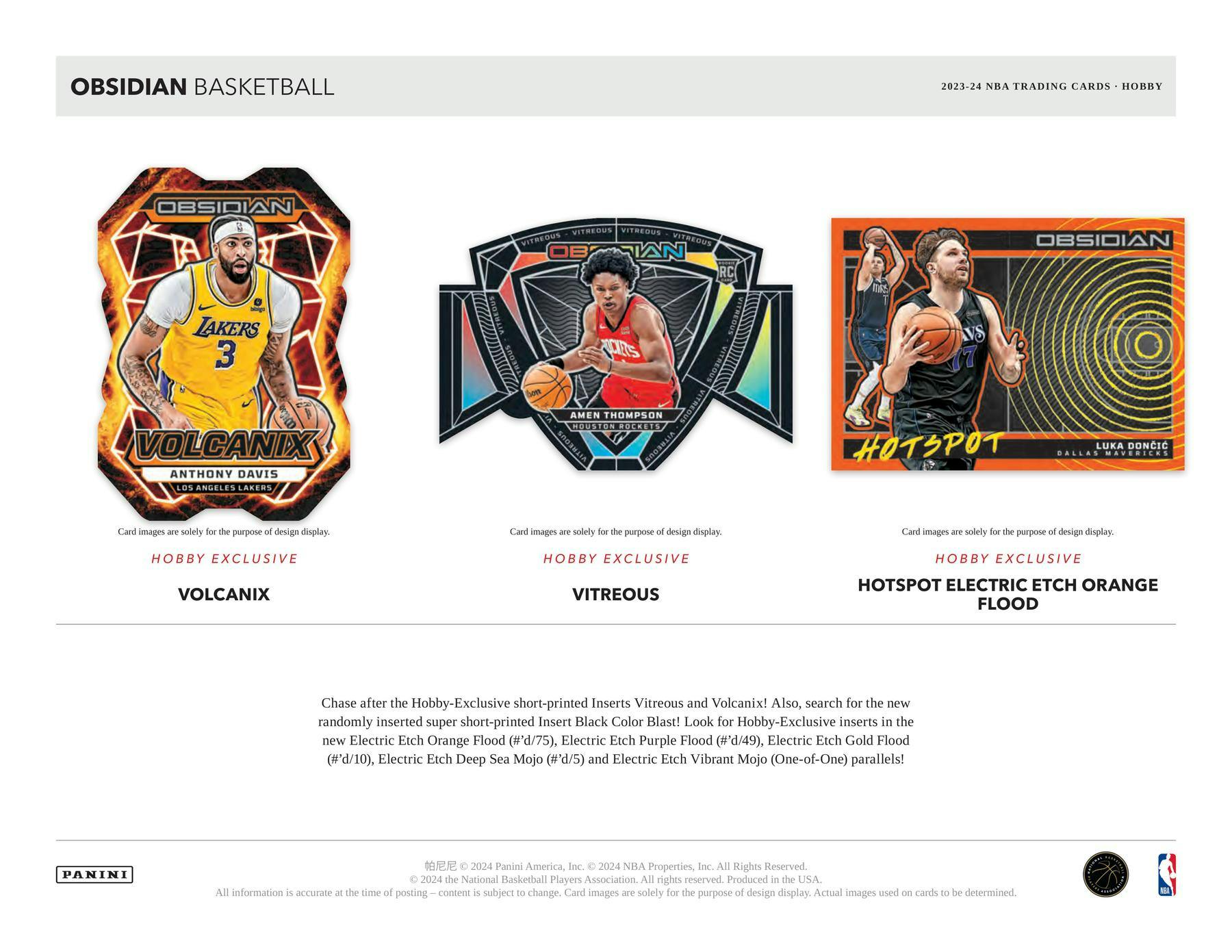 2023-24 Panini Obsidian Basketball Hobby Box 746134158315 - King Card Canada