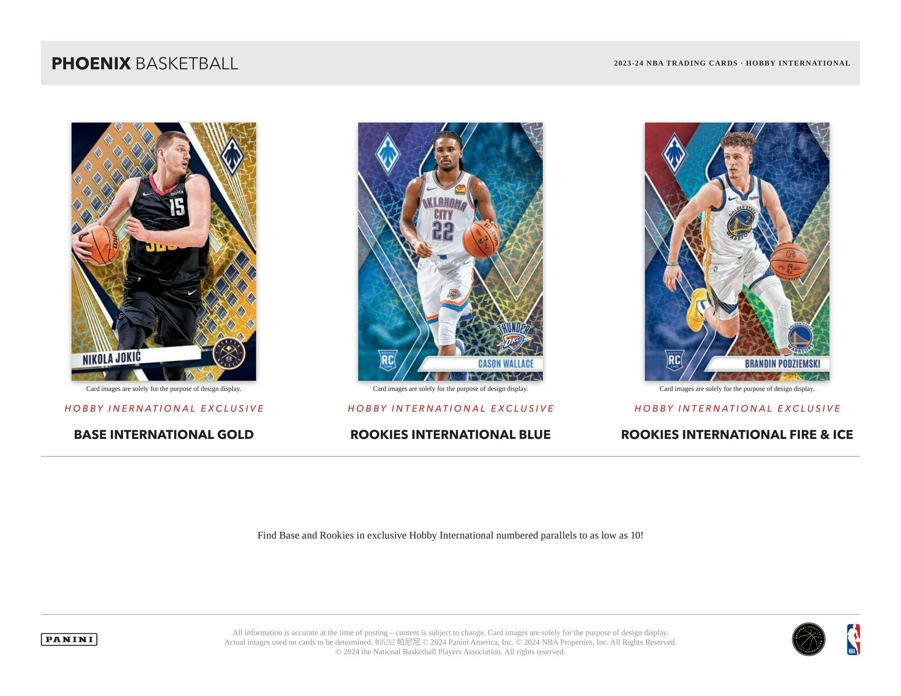 2023 - 24 Panini Phoenix Basketball International Hobby Box 746134158490 at King Card Canada