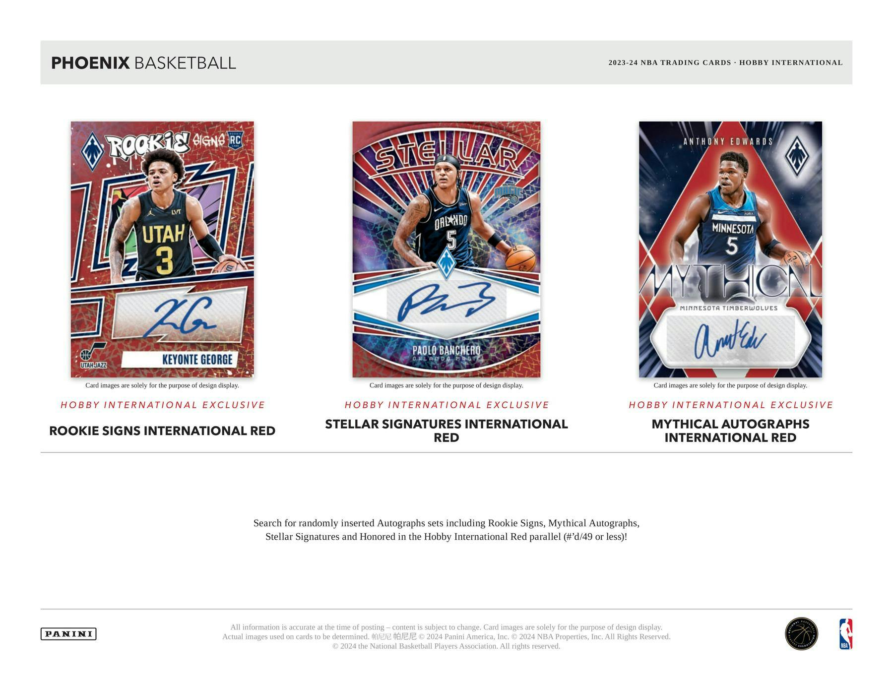 2023 - 24 Panini Phoenix Basketball International Hobby Box 746134158490 at King Card Canada