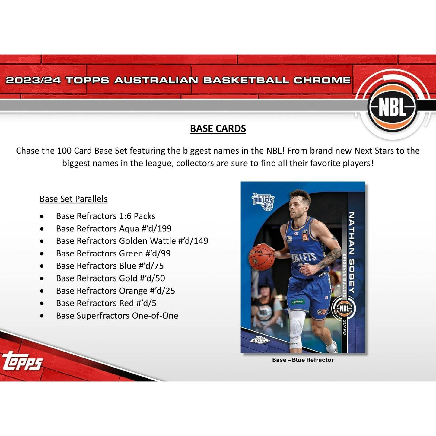 2023 - 24 Topps Chrome NBL Basketball Hobby Box [PRE - ORDER - 07/03/2024] 887521127689 - King Card Canada