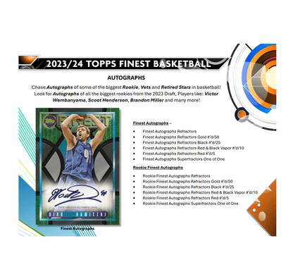 2023 - 24 Topps Finest Basketball Hobby Box 887521130337 at King Card Canada