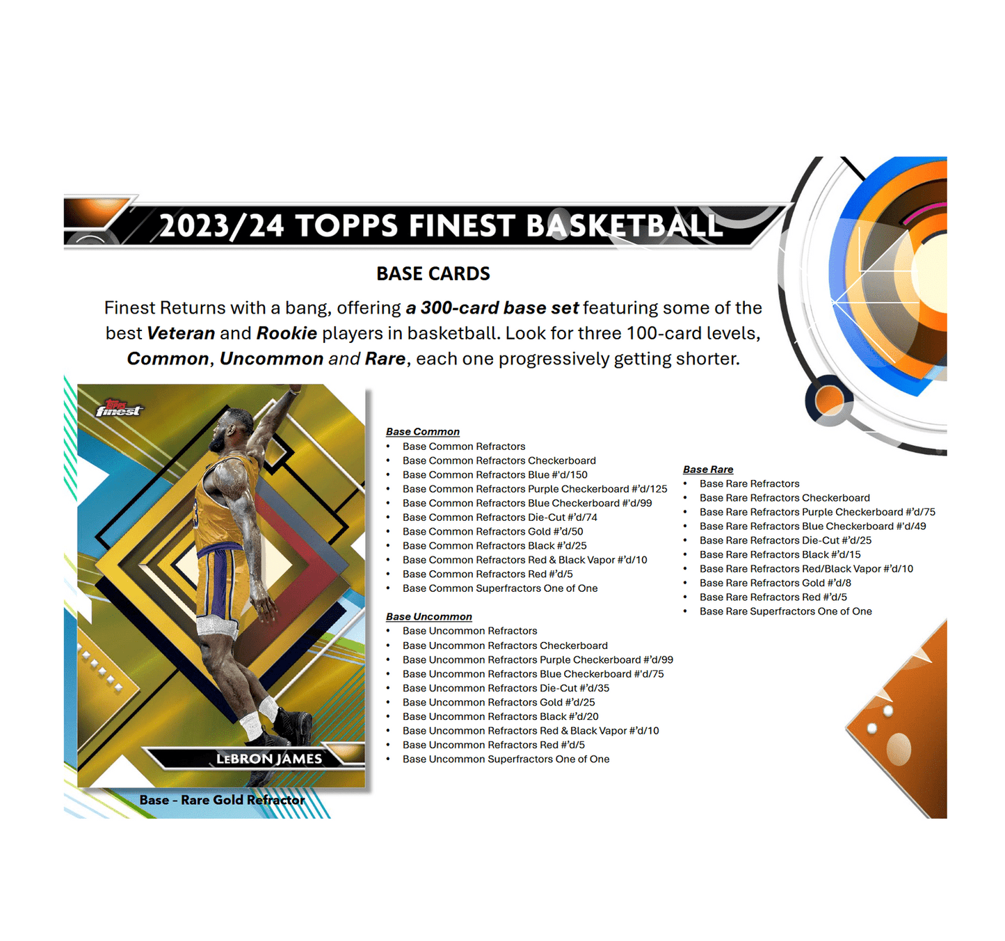 2023 - 24 Topps Finest Basketball Hobby Box 887521130337 at King Card Canada