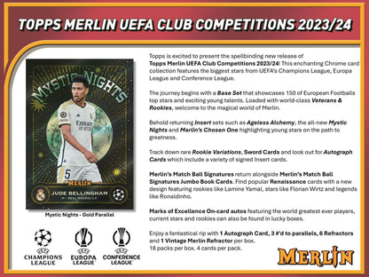 2023 - 24 Topps Merlin UEFA Club Competitions Soccer Hobby Box [PRE - ORDER - 9/20/2024] - King Card Canada