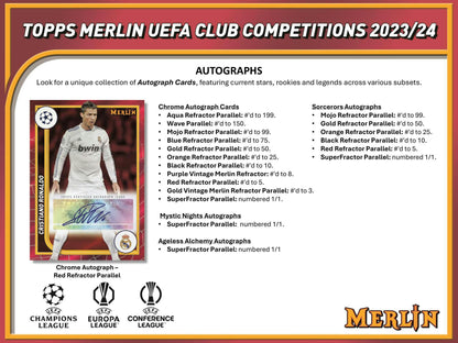 2023 - 24 Topps Merlin UEFA Club Competitions Soccer Hobby Box [PRE - ORDER - 9/20/2024] - King Card Canada