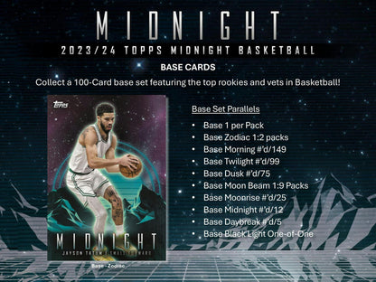 2023 - 24 Topps Midnight Basketball Hobby Box 887521127719 at King Card Canada