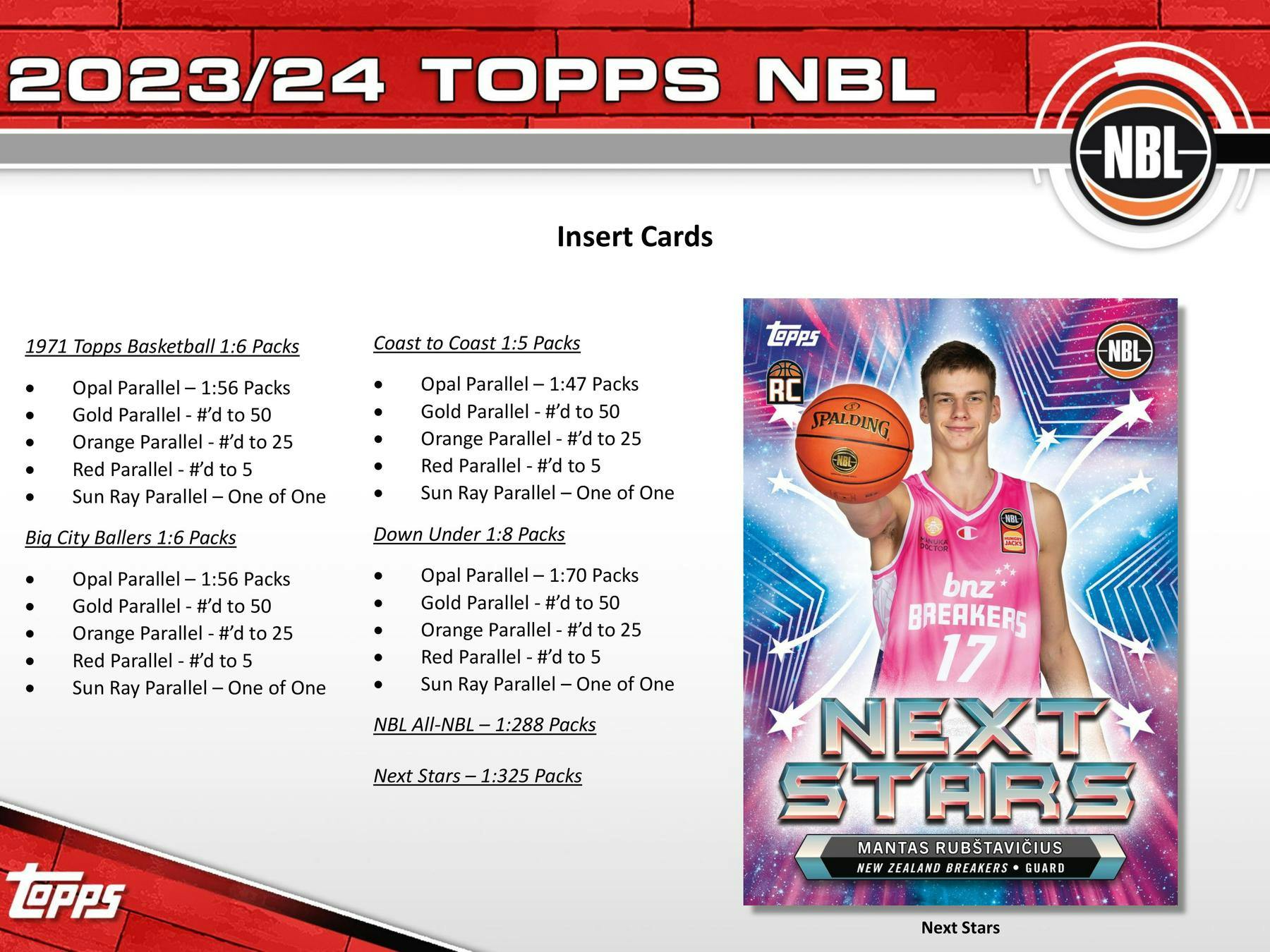 2023 - 24 Topps NBL Basketball Hobby Box at King Card Canada