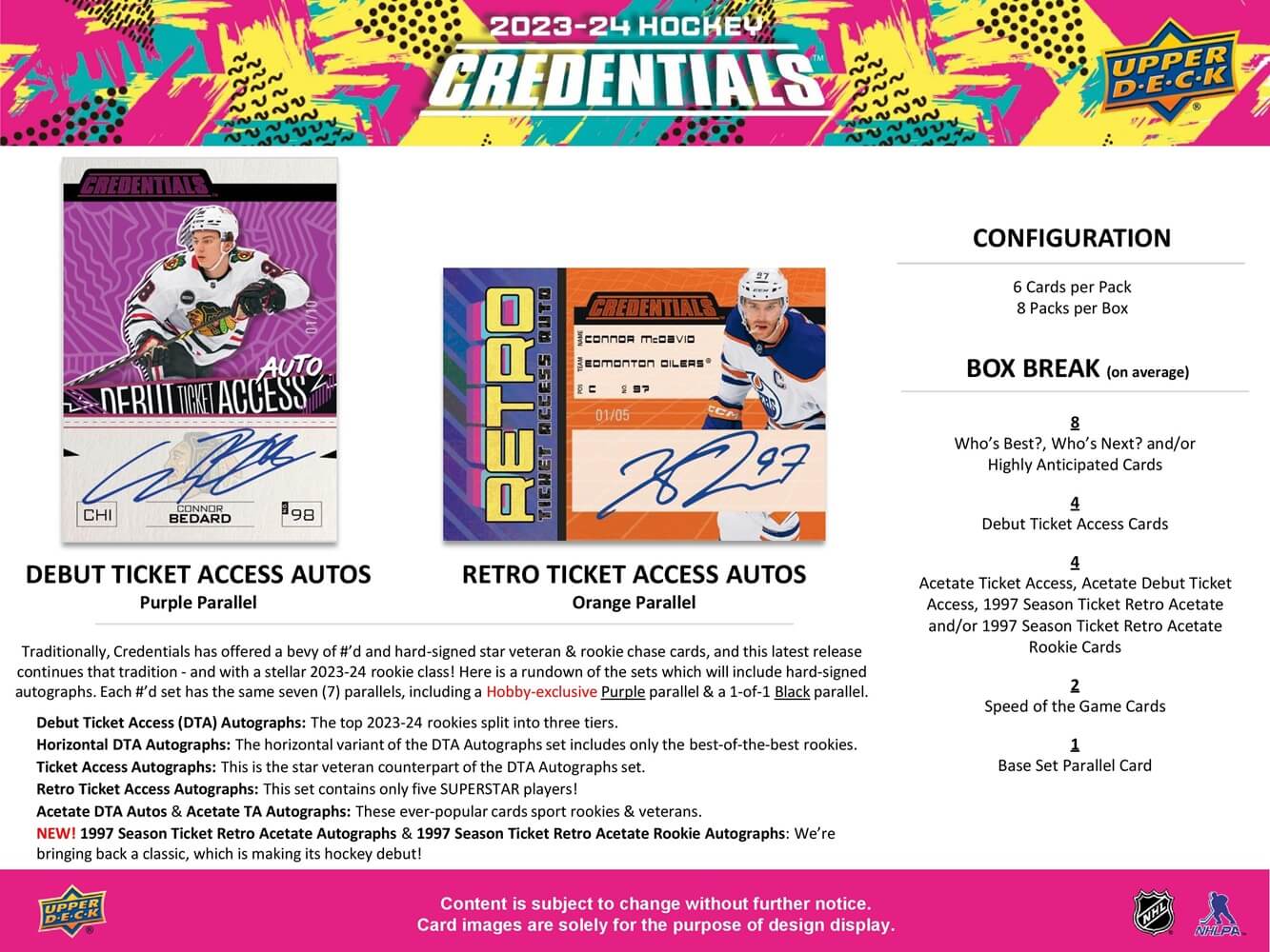 2023 - 24 Upper Deck Credentials Hockey Hobby Box 053334514798 at King Card Canada