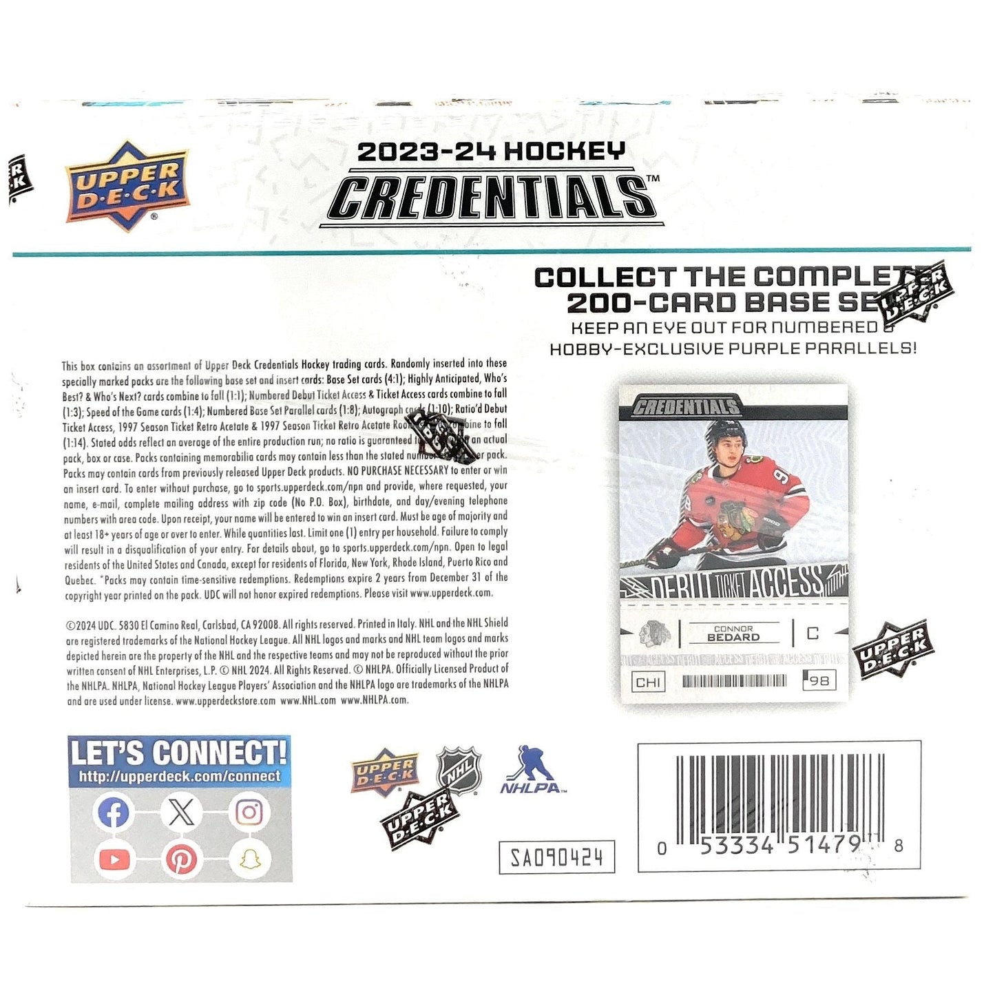 2023 - 24 Upper Deck Credentials Hockey Hobby Box 053334514798 at King Card Canada