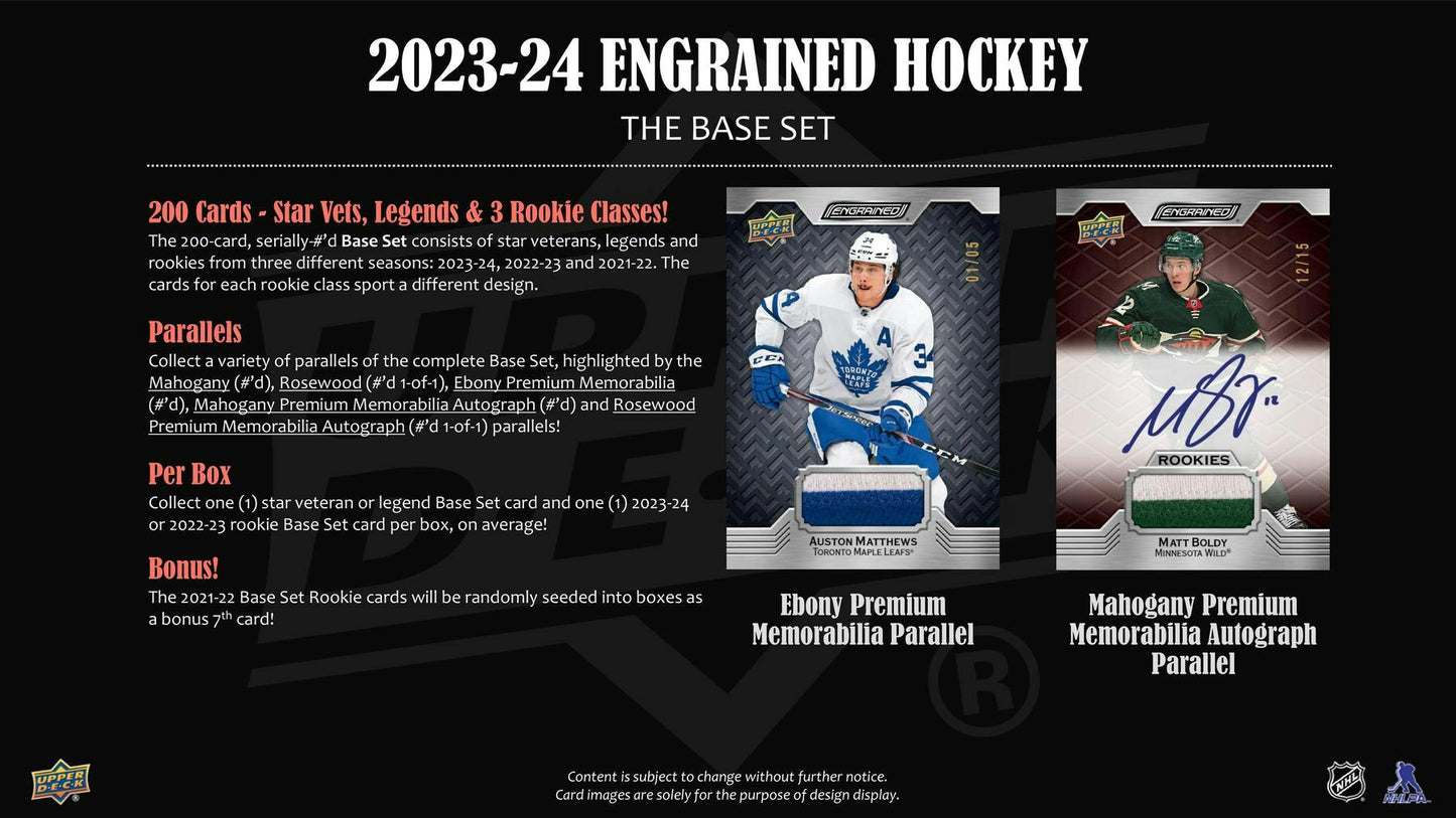 2023 - 24 Upper Deck Engrained Hockey Hobby Box 053334516471 at King Card Canada