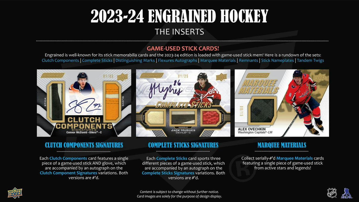 2023 - 24 Upper Deck Engrained Hockey Hobby Box 053334516471 at King Card Canada