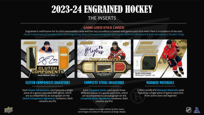 2023 - 24 Upper Deck Engrained Hockey Hobby Box 053334516471 at King Card Canada