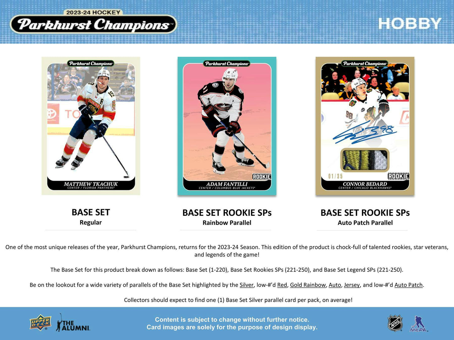 2023-24 Upper Deck Parkhurst Champions Hockey Hobby Box 053334463119 at King Card Canada