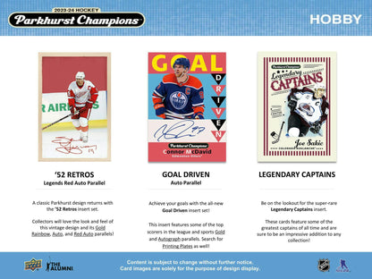 2023-24 Upper Deck Parkhurst Champions Hockey Hobby Box 053334463119 at King Card Canada