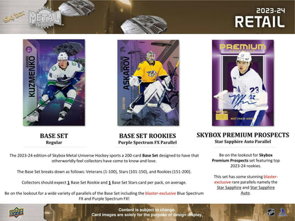 2023 - 24 Upper Deck Skybox Metal Universe Hockey Blaster Box at King Card Canada