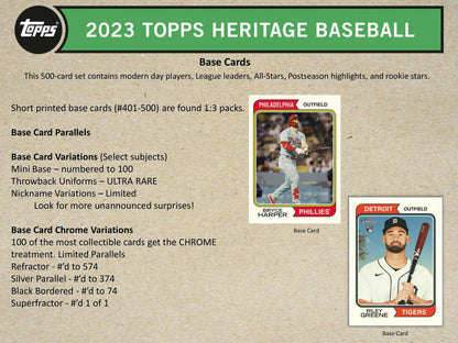 2023 Topps Heritage Baseball Blaster Value Box 887521116133 - King Card Canada